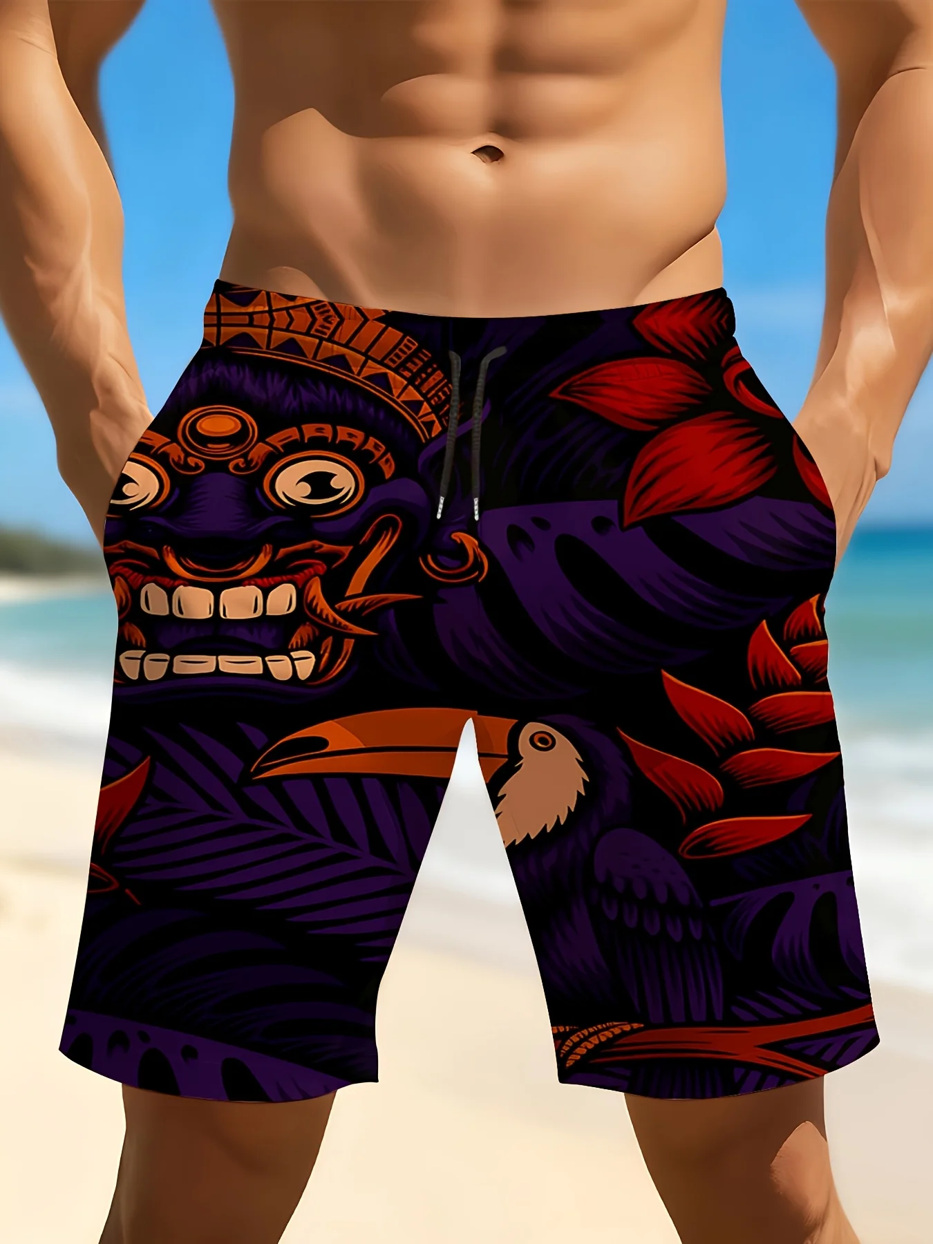 3D Printing Bali - Pantalones cortos de playa con estampado