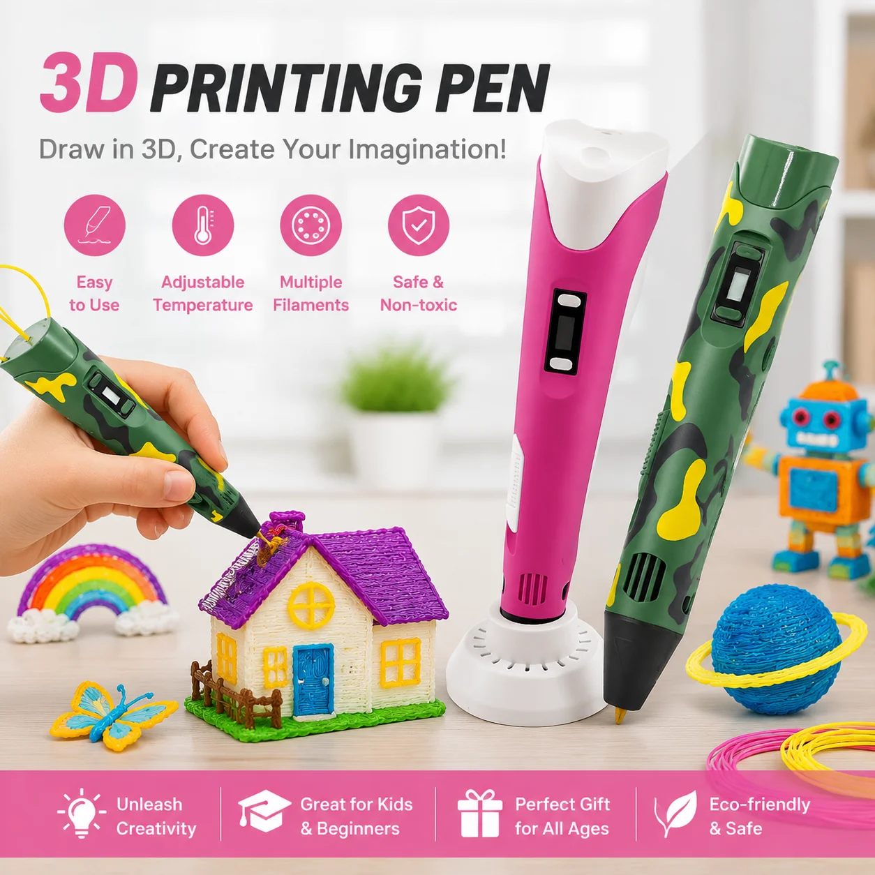 3D Printing Pen For Adults - Bolígrafo de Impresión 3D con Filamento
