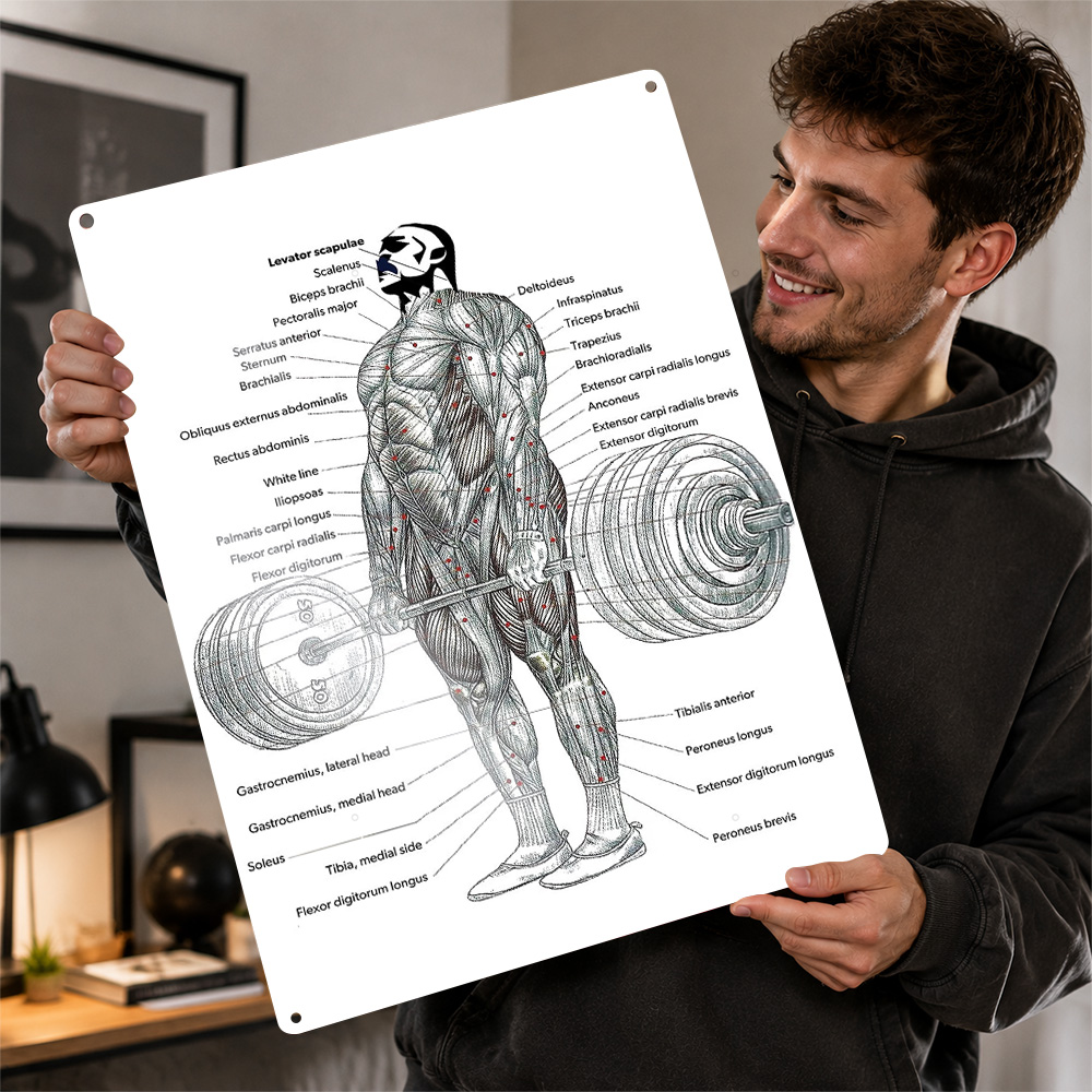 3D Printing Diagram - Diagrama de Anatomía Muscular para Levantamiento
