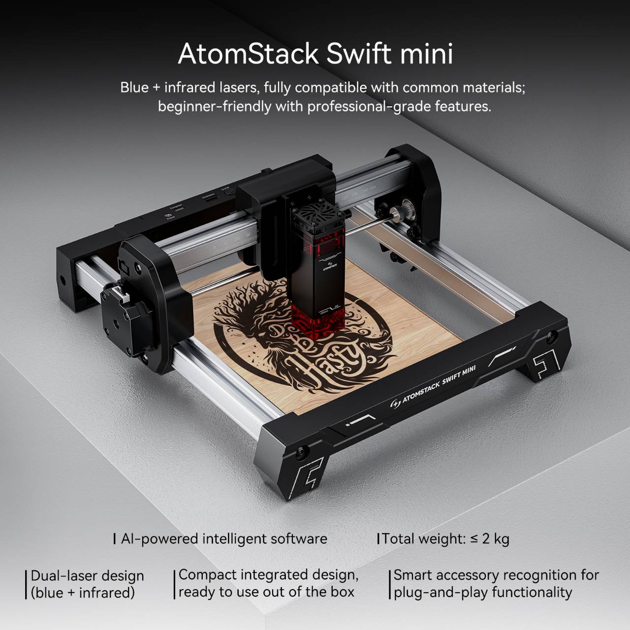 ATOMSTACK Swift Mini Grabador  - 3D Printing Laser Cutting reseña y precio